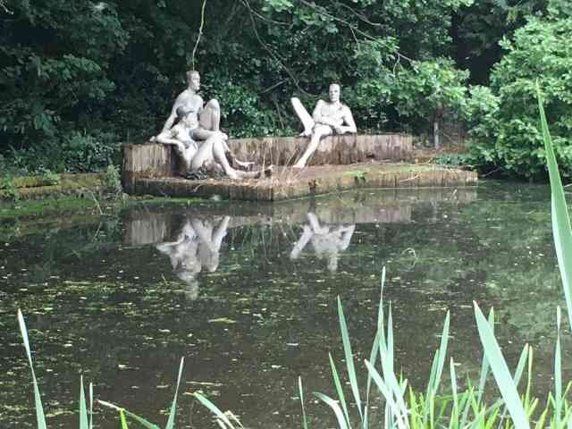 A different kind of pond decoration, seen in Swindon, UK.